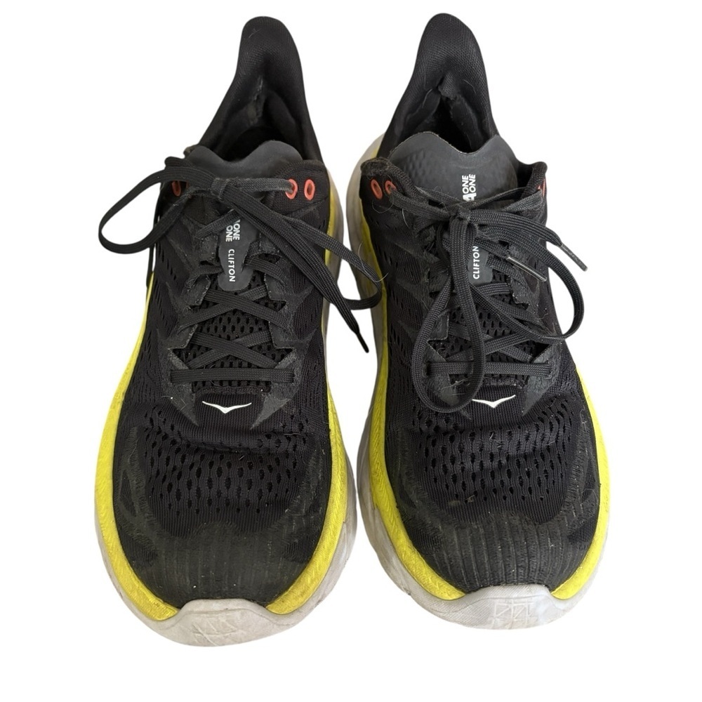Hoka Men’s Clifton Edge Running Shoes Black Yellow Sz. 9.5